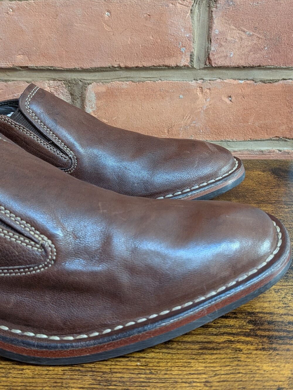Cole Haan Nike Air Brown Leather Slip On Loafers Men's Size 7.5 US - Picture 4 of 9